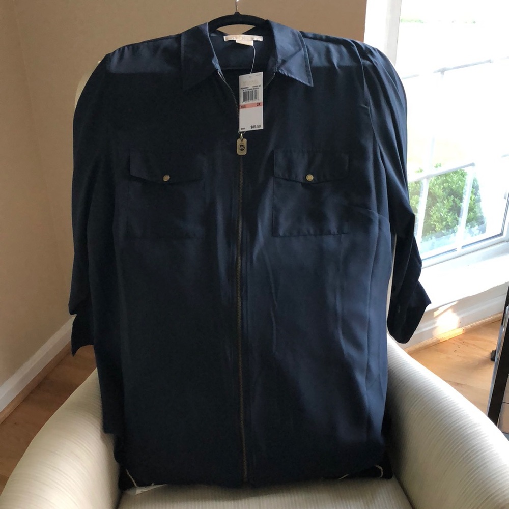 Michael Kors Navy Blue Blouse 2X